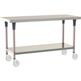 TableWorx 304 Stainless Steel Mobile-Ready Table, 60 x 24", Undershelf
