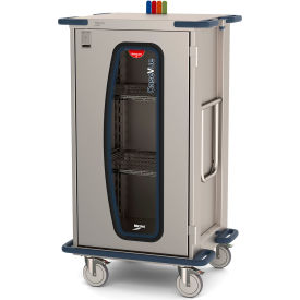 Surgical Case Cart with Clear Door, 33-1/2"L x 28"W x 58-1/4"H, Gray/Silver