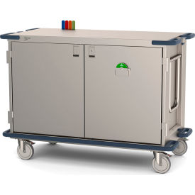 CaseVue Surgical Case Cart with Solid Doors, 57-1/2"L x 28"W x 40-5/8"H, Gray/Silver