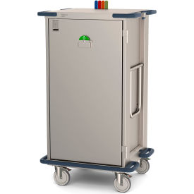 Surgical Case Cart w/ Solid Door, 33-1/2"L x 28"W x 58-1/4"H, Gray/Silver