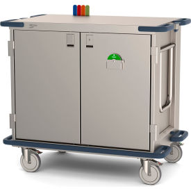 Surgical Case Cart w/ Solid Doors, 45-1/2"L x 28"W x 40-5/8"H, Gray/Silver