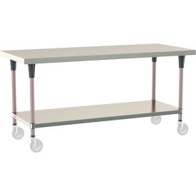 TableWorx 304 Stainless Steel Mobile-Ready Table, 72 x 30", Undershelf