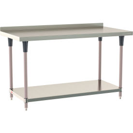TableWorx 304 Stainless Steel Stationary Table, 60 x 30", Undershelf, 2" Backsplash