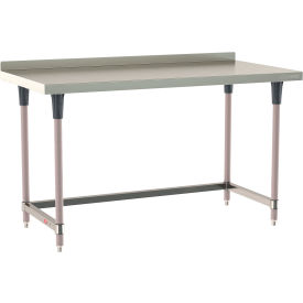 TableWorx 304 Stainless Steel Stationary Table, 60 x 30", 2" Backsplash