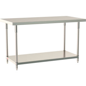 TableWorx 304 Stainless Steel Stationary Table, 60 x 30", Undershelf