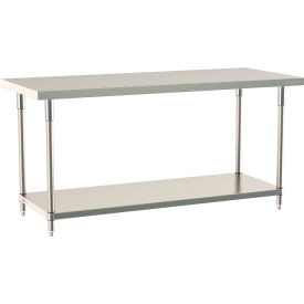 TableWorx 304 Stainless Steel Stationary Table, 72 x 30", Undershelf