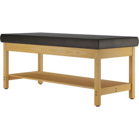 Medical Treatment Bench with 4 Legs & Shelf, 72"W x 30"D x 27"H, Oak