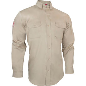 Men's FR Essentials Long Sleeve Work Shirt, S, Khaki