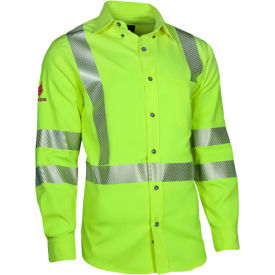 Men's FR Hi-Visibility Work Shirt, M-T, Fluorescent Yellow