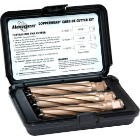 Copperhead Carbide Cutter Kit, 11/16, 13/16, 15/16" Dia. x 3" Depth of Cut