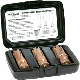 Copperhead Carbide Cutter Kit, 11/16, 13/16, 15/16" Diameter x 1" Depth of Cut