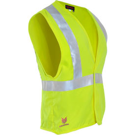 FR Class 2 High Visibility Twill Contractor Vest, S, Fluorescent Yellow