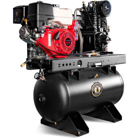 Industrial Air Compressor, 30 Gal Cap., 175 PSI, 13 HP, 18.4 CFM, Honda, Electric Start