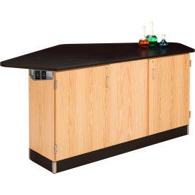 Forward Vision II Workstation with Flat Surface, 88"L x 46"W x 36"H, Red Oak