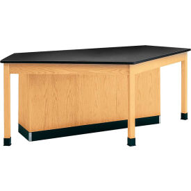 Forward Vision I Workstation with Flat Surface, 96"L x 50"W x 36"H, Red Oak