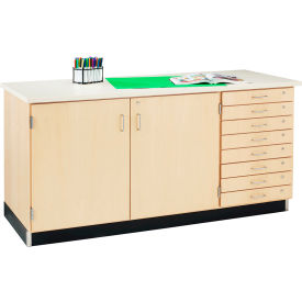 Access Wall Storage Bench, 72"L x 30"W x 36-3/4"H, Maple