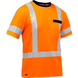 Men's Short Sleeve T-Shirt, Class 3, 5XL, Hi-Vis Orange