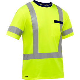 Men's X-Back Short Sleeve T-Shirt, Class 3, M, Hi-Vis Yellow