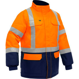 Insulated Freezer Jacket with Navy Bottom, 2XL, Hi-Vis Orange