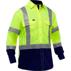 Men's Long Sleeve Work Shirt with X-Airflow & X-Back, Class 3, 4XL, Hi-Vis Orange