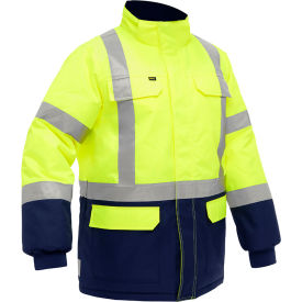 Insulated Freezer Jacket with Navy Bottom, S, Hi-Vis Yellow