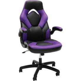 Ergonomic Gaming Chair, High Back, Flip-up Arms, Purple