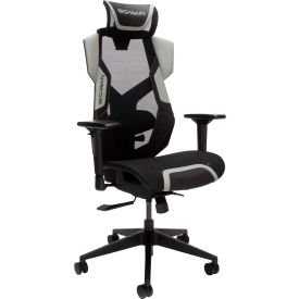 FLEXX Mesh Gaming Chair with Lumbar Support, Adjustable Headrest, Gray