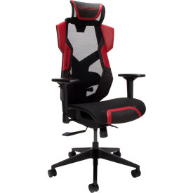 RESPAWN FLEXX Mesh Gaming Chair with Lumbar Support, Adjustable Headrest, Red
