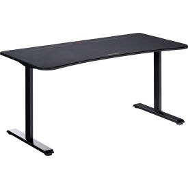 Gaming Desk with Mouse Pad & Cable Management, 63"W x 31-1/2"D x 28-1/2"H, Black