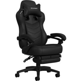 Ergonomic Gaming Chair with Footrest, Black