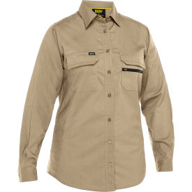Women's Long Sleeve Ripstop Work Shirt with X-Airflow Ventilation, 2XL, Tan