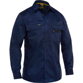 Men's Long Sleeve Ripstop Work Shirt with X-Airflow Ventilation, 2XL, Navy