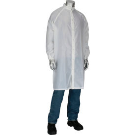 Cleanroom Frock with Military Collar, 2XL, White