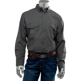Men's AR/FR Dual Certified Ripstop Long Sleeve Work Shirt, S, Gray