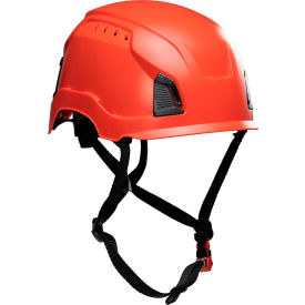 Industrial Climbing Helmet, 4-Point Chin Strap, Non-Vented, Type 1, Red
