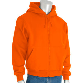 Men's AR/FR Zip Front Hooded Sweatshirt, 3XL, Orange