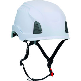 Industrial Climbing Helmet, 4-Point Chin Strap, Non-Vented, White