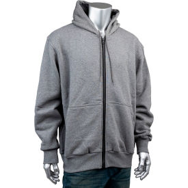 Men's AR/FR Zip Front Hooded Sweatshirt, L, Gray