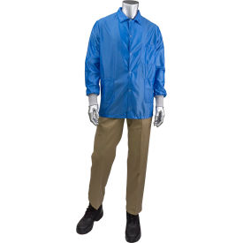 StatStar Short ESD Labcoat with Knit Cuff, 4XL, Royal Blue