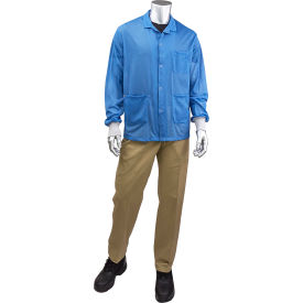 Short ESD Sheer Labcoat with Knit Cuff, XS, Nasa Blue
