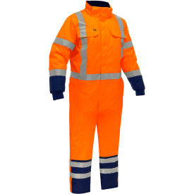 Insulated Freezer Coverall, 3XL, Hi-Vis Orange
