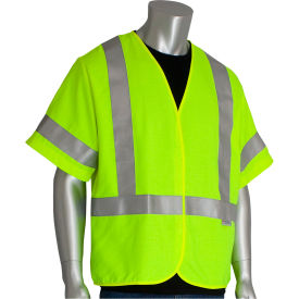 AR/FR Class 3 High Visibility Solid Vest, XL, Lime Yellow