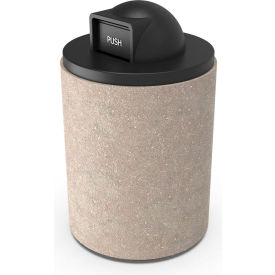 Waste Receptacle with Plastic Dome Lid, 26" Diameter x 32" Height, Sandblast