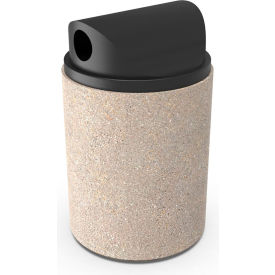 Palmer Hamilton Waste Receptacle with Two Way Plastic Lid, 26" Dia. x 32"H, SB1 Sandblast