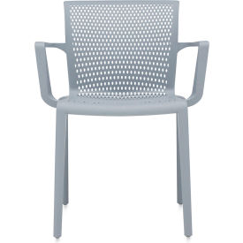 Global Spyker Stacking Chair with Arms, Polymer, Milk