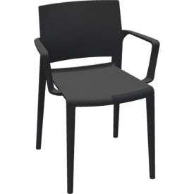 Global Bakhita Stacking Chair with Arms, Polymer, Char