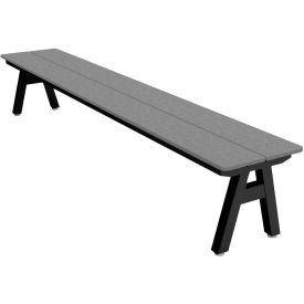 Palmer Hamilton 8' Indoor/Outdoor Bench, Light Gray Plywood, Black Frame