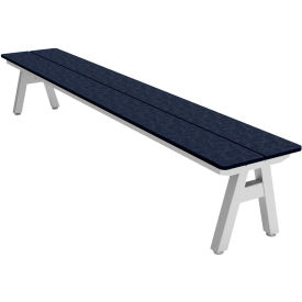 8' Indoor/Outdoor Bench, Patriot Blue Plywood, Silver Frame