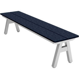 6' Indoor/Outdoor Bench, Patriot Blue Plywood, Silver Frame