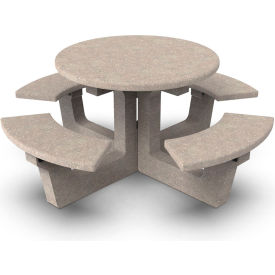 Palmer Hamilton 40" Round Table with Attached Seating, SB6 Sandblast